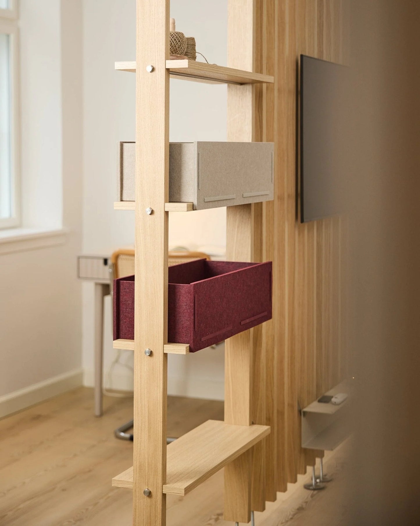 WoodUpp Vigg | Felt Box Beige & Ox Red
