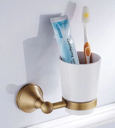 Antique Brass Toothbrush Holder #20187