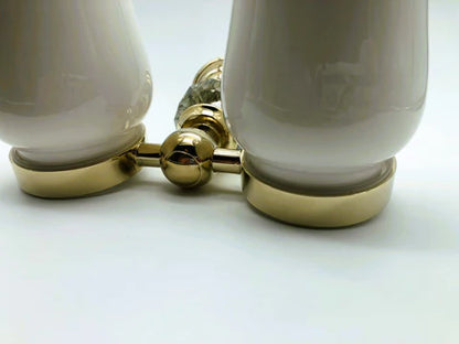 Gold Crystal Double Toothbrush Holder #20252