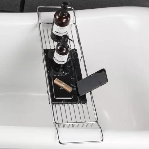 Chrome & Black Marble Bath Caddy #20208