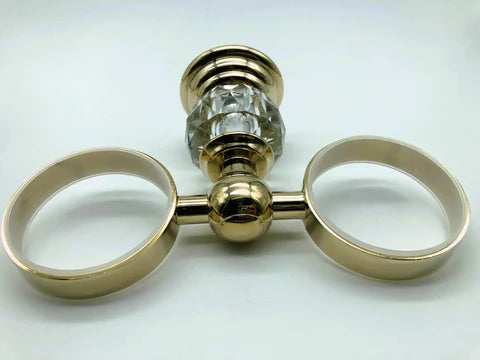Gold Crystal Double Toothbrush Holder #20252