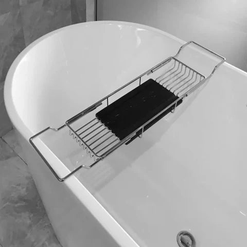 Chrome & Black Marble Bath Caddy #20208