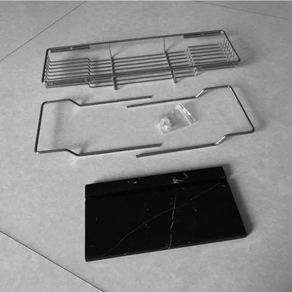Chrome & Black Marble Bath Caddy #20208