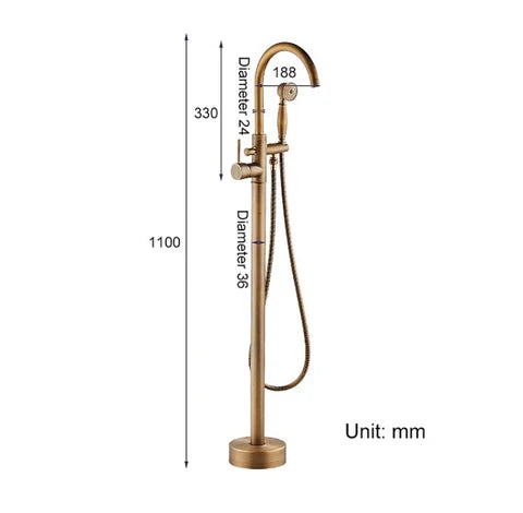 Modern Brass Free Standing Bath Mixer #201832