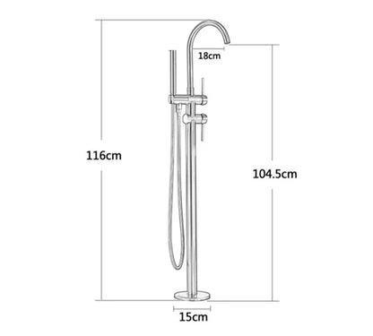 Brushed Gold Modern Freestanding Bath Mixer #1717