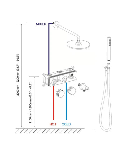 Gunmetal Grey Concealed Shower Mixer #202421