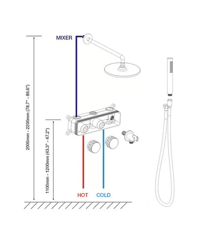 Gunmetal Grey Concealed Shower Mixer #202421