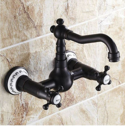Wall Mount Oil Rubbed Antique Black Basin Mixer #201758