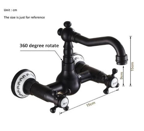 Wall Mount Oil Rubbed Antique Black Basin Mixer #201758