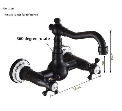 Wall Mount Oil Rubbed Antique Black Basin Mixer #201758