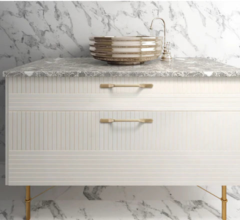 Brushed gold long handle #202337