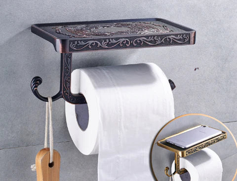 Oil Rubbed Black Embossed Toilet Roll Holder #201811