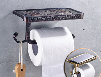 Oil Rubbed Black Embossed Toilet Roll Holder #201811