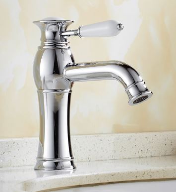 Chrome Single Handle Basin Mixer with Ceramic Handle #201755