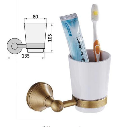 Antique Brass Toothbrush Holder #20187