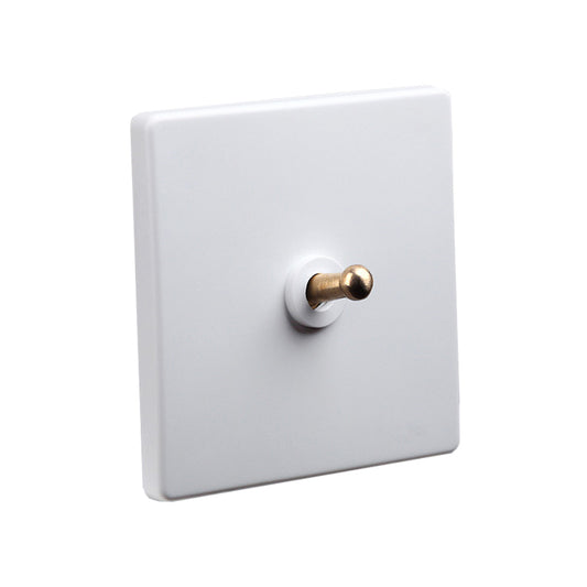 Classic White with Brass Toggle - 1 Lever
