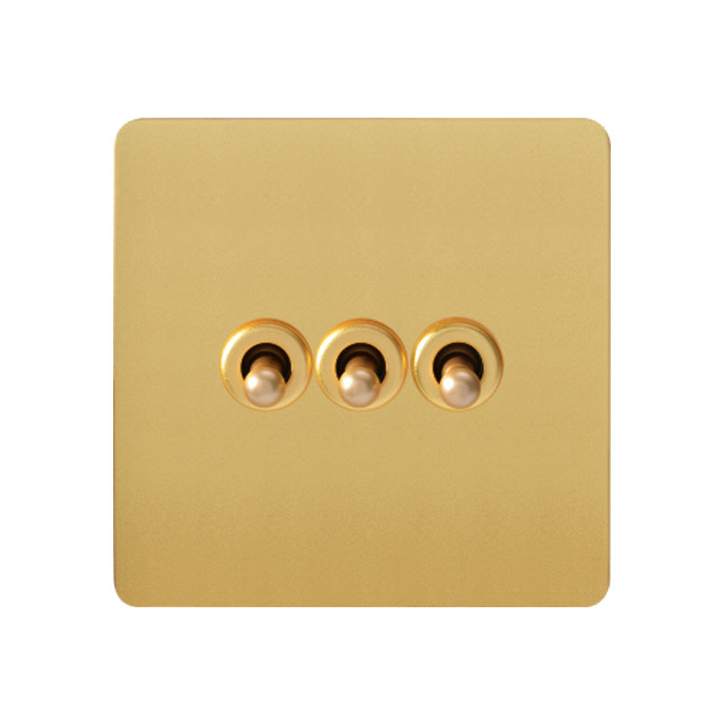 Bastille Gold Toggle Light Switch 3 levers