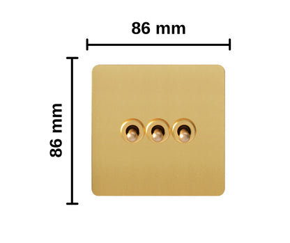 Bastille Gold Toggle Light Switch 3 levers