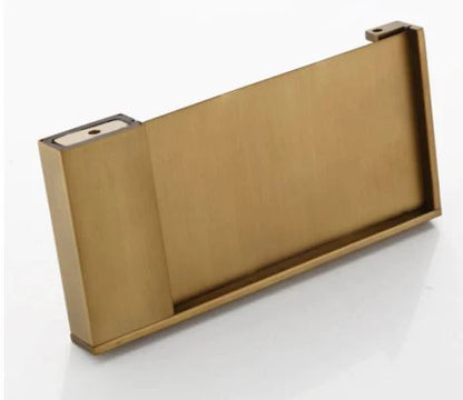 Modern Toilet Roll Holder with Cell Phone Shelf - Brushed Brass #201831