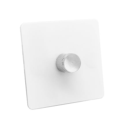 Elegant White & Silver Toggle Light Dimmer, 1 Gang