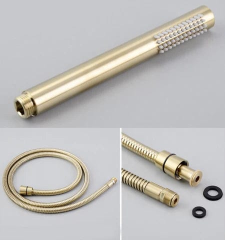 Brushed Gold Modern Bath Mixer with Hand Shower #201868 - Image 4
