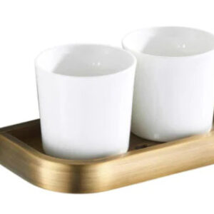 Brass Modern Double Toothbrush Holder #201937
