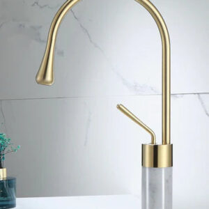 Gold Teardrop Tall Mixer with Granite Base #201857