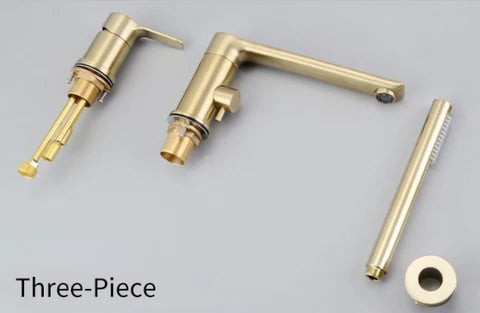 Brushed Gold Modern Bath Mixer with Hand Shower #201868 - Image 2