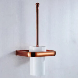 Rose Gold Modern Toilet Brush Holder #201933