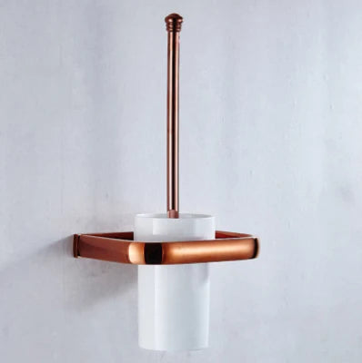 Rose Gold Modern Toilet Brush Holder #201933