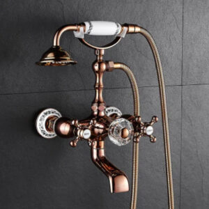 Rose Gold Bath Mixer with Crystal Diverter #201959