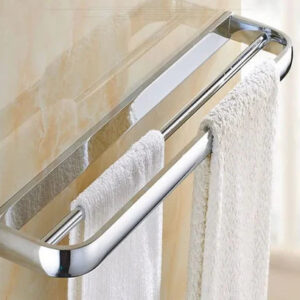 Chrome Modern Double Towel Rail #202354