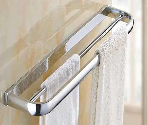 Chrome Modern Double Towel Rail #202354