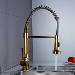 Gold Spring Arc Kitchen Mixer #201858