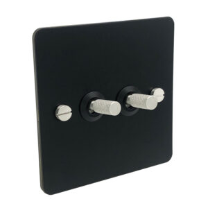Detailed - Black with Silver Toggle - 2 lever