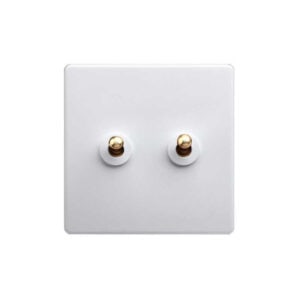 Classic White with Brass Toggle - 2 Levers