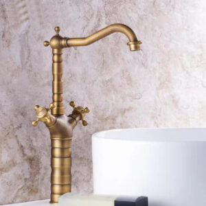 Classic Antique Brass Tall Basin Mixer #201745