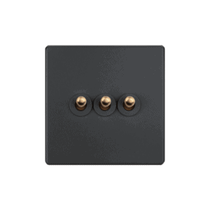 Classic - Grey with Brass Toggle - 3 levers