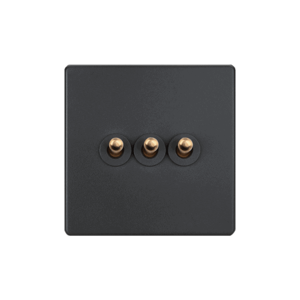 Classic - Grey with Brass Toggle - 3 levers