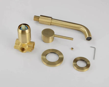 Brushed Gold Modern Basin Mixer #20213 - Image 5