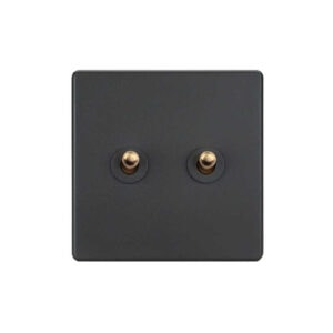 Classic - Grey with Brass Toggle - 2 levers