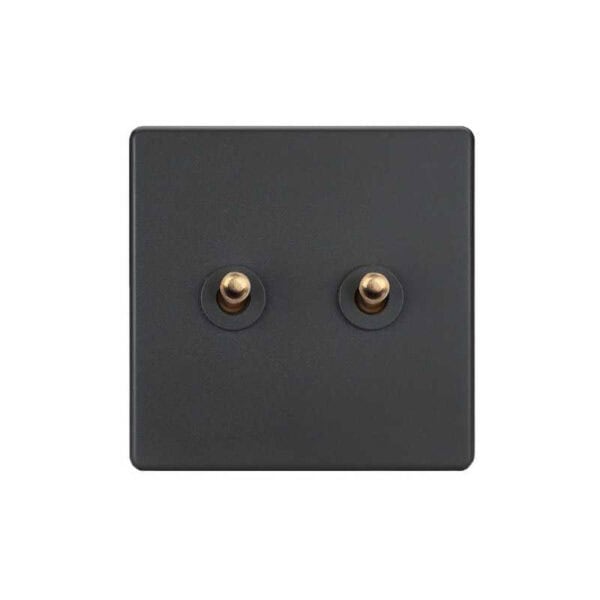 Classic - Grey with Brass Toggle - 2 levers