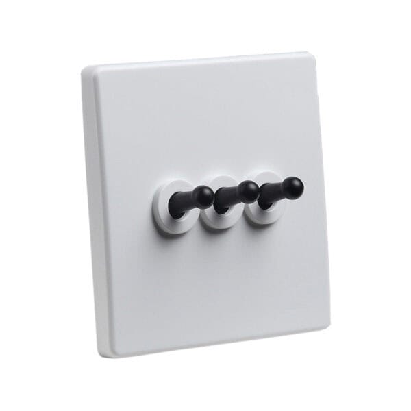 Classic White with black Toggle - 3 Levers