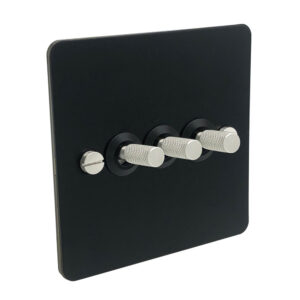 Detailed - Black with Silver Toggle - 3 lever
