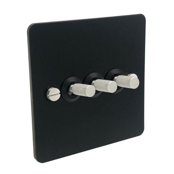 Detailed - Black with Silver Toggle - 3 lever
