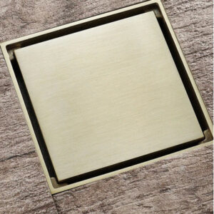 Square Modern Brushed Gold Shower Trap #20214