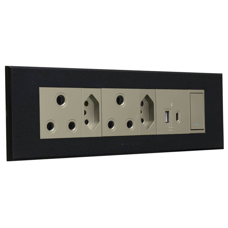 VETI 3 - Double RSA Sockets, Double RSA V-Slim, Combined USB A&C Socket Module - Image 2