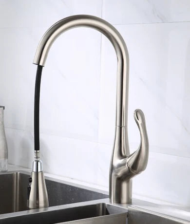 Brushed Nickel Dual Sprayer Kitchen Mixer #201946 - Image 3