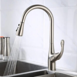 Brushed Nickel Dual Sprayer Kitchen Mixer #201946