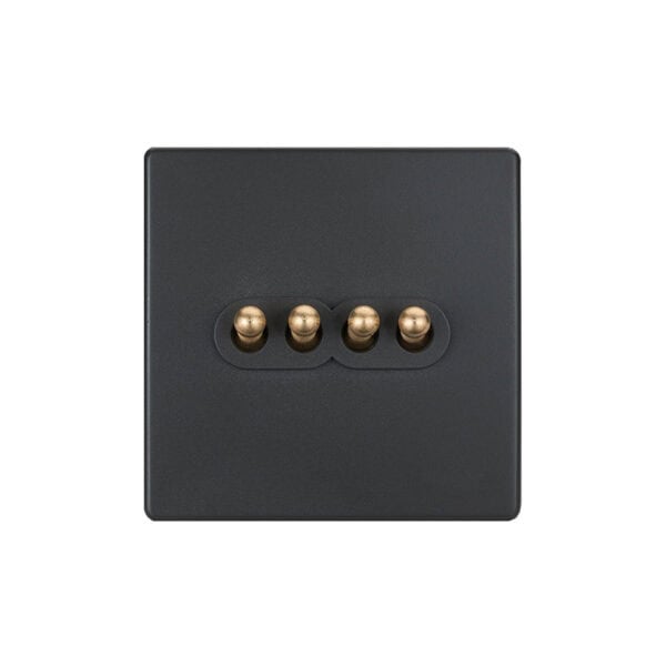 Classic  -Grey with Brass Toggle - 4 levers